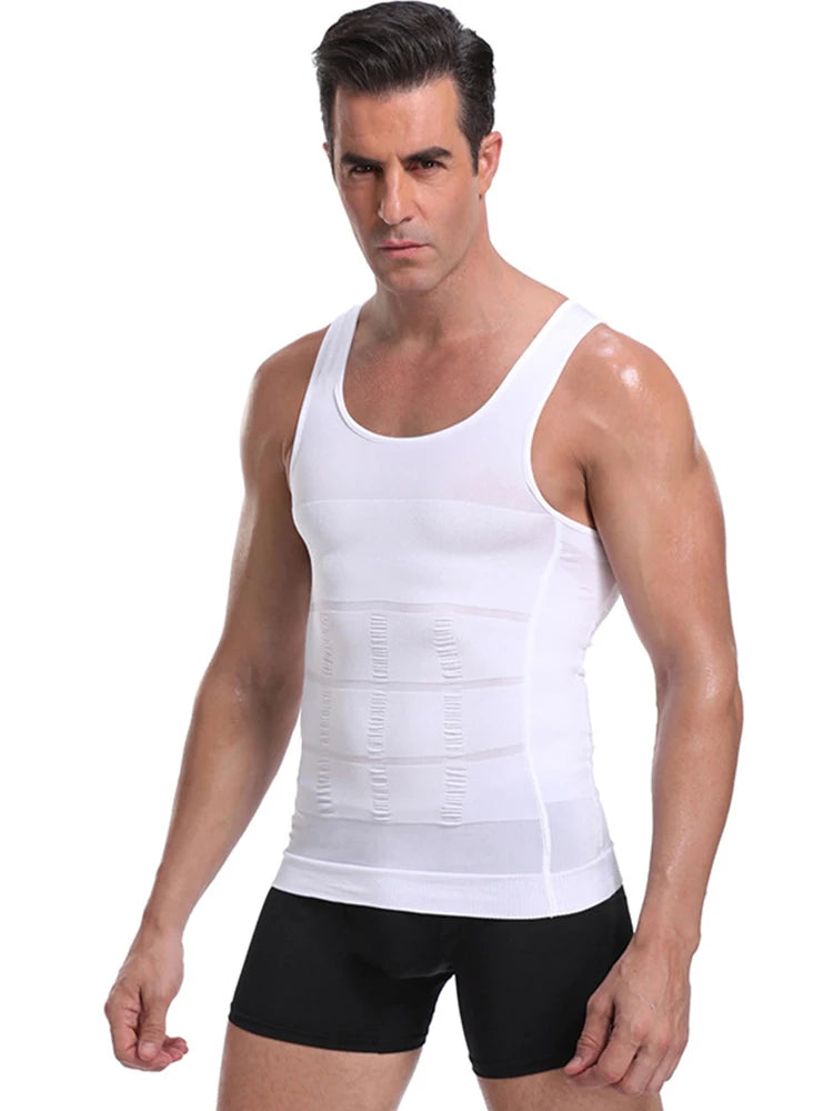 Men's Shapewear Slimming Compression Vest - White Color