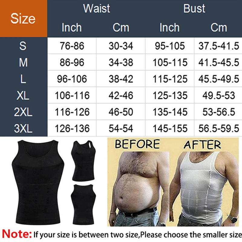 Men's Shapewear Slimming Compression Vest - Skin Color