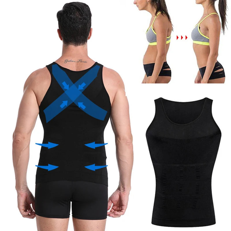 Men's Shapewear Slimming Compression Vest - Skin Color